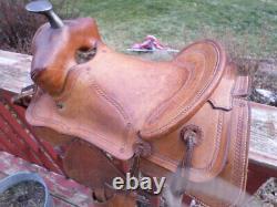 RARE! VTG 1950's ROY ROGERS Leather Horse Pony SADDLE Youth Child 13 x 19