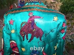 RARE VTGSANDY STARKMANM/LWestern Cowboy Rodeo Bronc Horse Embroidered Jacket