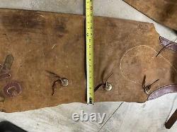 RARE Vintage Hermann H Heiser BATWING COWBOY Western Leather CHAPS Initials VC