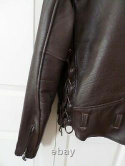 RARE Vintage IRON HORSE LEATHER MOTORCYCLE JACKET Size Lg One Of A Kind