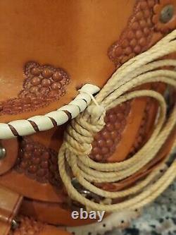 RARE Vintage Leather Horse Saddle Miniature Salesman Sample Pugsley Brazil VTG