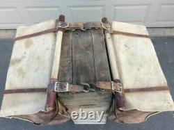 RARE Vintage Leather and Canvas Panniers Horse or Mule Pack