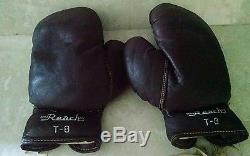 REACH BOXING GLOVES T8 Vintage / Antique Brown Leather Horse Hair