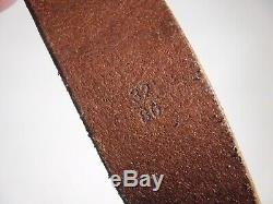Ralph Lauren Leather Belt Polo Horses Vintage 1.25 Brass 32 Brown 404074373-43M