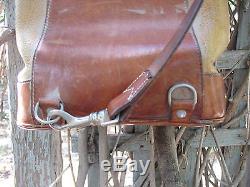 Ralph Lauren vintage leather handbag horse feedsack unique slingback