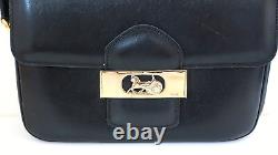 Rank B? Vintage Celine Leather Shoulder bag Horse Carriage Black Authentic