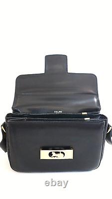 Rank B? Vintage Celine Leather Shoulder bag Horse Carriage Black Authentic