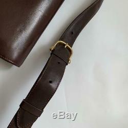 Rare Authentic Celine Vintage Shoulder Bag Leather Brown Horse Carriage