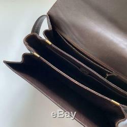 Rare Authentic Celine Vintage Shoulder Bag Leather Brown Horse Carriage