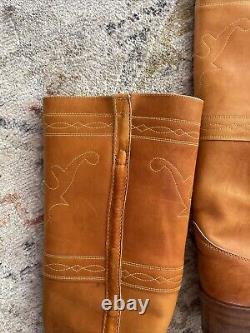 Rare VTG 70s Saddle Frye Campus Stitching Horse Boots Size 8.5 Mens Distressed