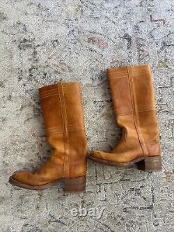 Rare VTG 70s Saddle Frye Campus Stitching Horse Boots Size 8.5 Mens Distressed