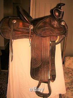 Rare Vintage 15 Powder River Ranch Saddle Western Leather Horse Tack