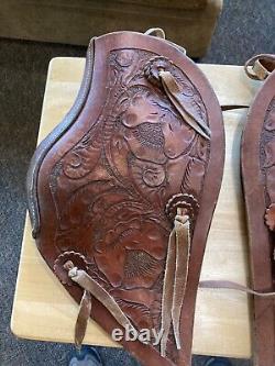 Rare Vintage Leather Tapaderos Horse Tack