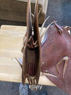 Rare Vintage Leather Tapaderos Horse Tack