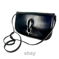 Rare! Vintage Old Gucci Leather Clutch bag Shoulder Bag 2WAY Horse Bit Authentic