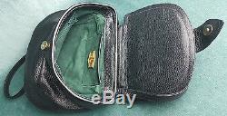Rare Vintage VICENZA INC 1993 Black Leather Gold Tone Equestrian Horse Handbag