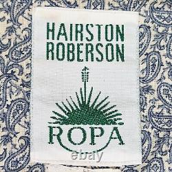 Rare Vtg Hairston Roberson Ropa Denim Beaded Jacket Sz M Leather Fringe Western