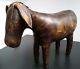 Rare beautiful large Abercrombie omersa vintage leather horse / donkey footstool