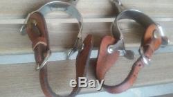 Roy Robinson Vintage Spurs Cowboy Western Horse Ranch Leather Straps InitialsGSA