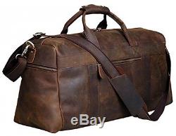 S-Zone Vintage Crazy Horse Leather Men's Travel Duffle Luggage Bag