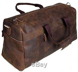 S-Zone Vintage Crazy Horse Leather Men's Travel Duffle Luggage Bag