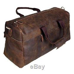 S-Zone Vintage Crazy Horse Leather Mens Travel Duffle Luggage Bag Travel Bag Lug
