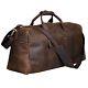S-Zone Vintage Crazy Horse Leather men's Travel Duffle luggage Bag Brown