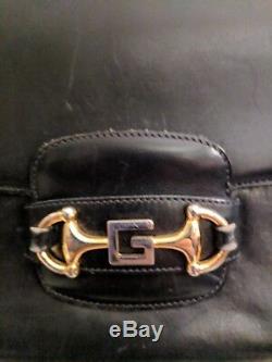 SPRING SALE Vintage Gucci Black Leather Horse Bit Purse MAKE AN OFFER