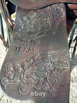 Saddle King of Texas Vintage Western Saddle, 15 Horse Tack