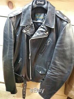Schott nyc 613SH vintage Perfecto black horse jacket heavyweight 42 Made in USA