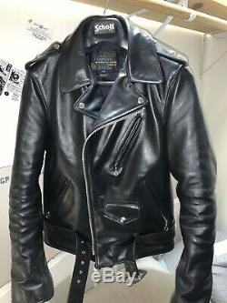 Schott nyc Model 613SH Size 38 vintage Perfecto One Star black horsehide jacket