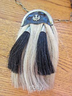 Scottish Vintage Sporran-horse Hair-tassels-scottish Thistle Leather Cantle-belt