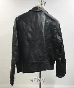 Sears Fieldmaster Genuine Horse Hide Black Leather Jacket Size 40 Made USA