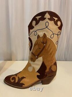 Size 8 M- Zalo Vintage Women's Cowboy Western Boots Horse Design RARE