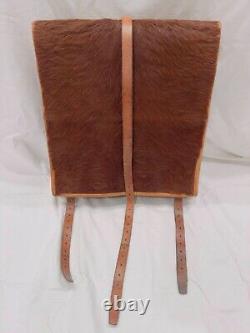 Swiss Army Military Vintage Horse Hair Leather Backpack Rucksack 1950