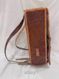 Swiss Army Military Vintage Horse Hair Leather Backpack Rucksack 1950