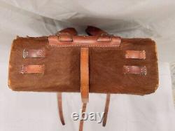 Swiss Army Military Vintage Horse Hair Leather Backpack Rucksack 1950