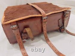 Swiss Army Military Vintage Horse Hair Leather Backpack Rucksack 1950