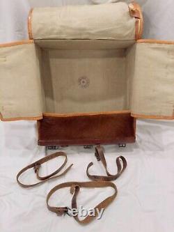 Swiss Army Military Vintage Horse Hair Leather Backpack Rucksack 1950