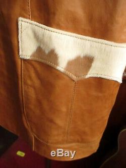 Sz 46 True Vtg 80's Scully Leather PONY HORSE HAIR Rancher Cowboy BLAZER JACKET