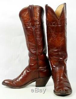TO Stanley Women's Knee High Brown Calf Vintage Custom Cowboy Western Boots 8 B
