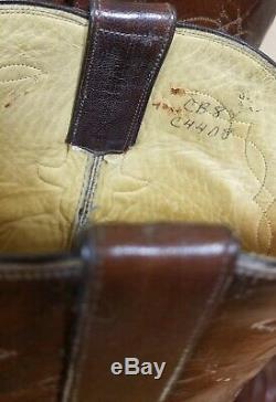 TO Stanley Women's Knee High Brown Calf Vintage Custom Cowboy Western Boots 8 B