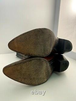 TONY LAMA Cowboy Wingtip Marbled Boots 8 Row Stitch Vintage US TX Made Men 10 D