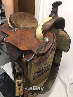 The Leather Rider Horse Vintage Saddle -15made In USA Withgood Cushion