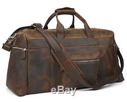 Tiding Men''s Brown Crazy Horse Leather Vintage Luggage Tote Bag 10986