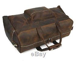 Tiding Men''s Brown Crazy Horse Leather Vintage Luggage Tote Bag 10986