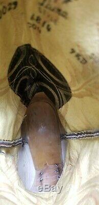 Tony Lama Black Leather Cowboy Boots Pumpkin Wingtip Vintage US Made Men's 9.5 D