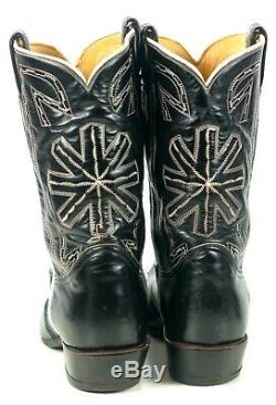 Tony Lama Cowboy Western Boots Saddle Stitch Vintage 70s US Made Men's 11.5 D