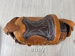 Tooled Leather Horse Saddle Shape Brown Hand Bag Shoulder Purse Western Vintage