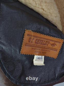 U. S. CAVALRY Men's Sz US 42 L B-6 Shearling Bomber Sheepskin Leather Jacket B6